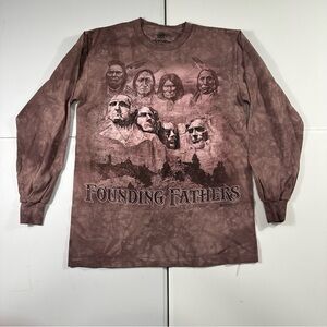 the mountain by liquid blue founding fathers brown long sleeve shirt small